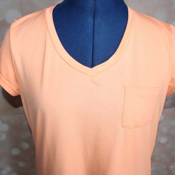 Women's Jofit Women's Orange Short Sleeve V-Neck Golf Top W/Pocket Size Small - Picture 2 of 9